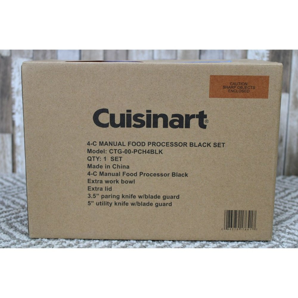 Cuisinart 4-C Manual Food Processor Black Set - NEW!